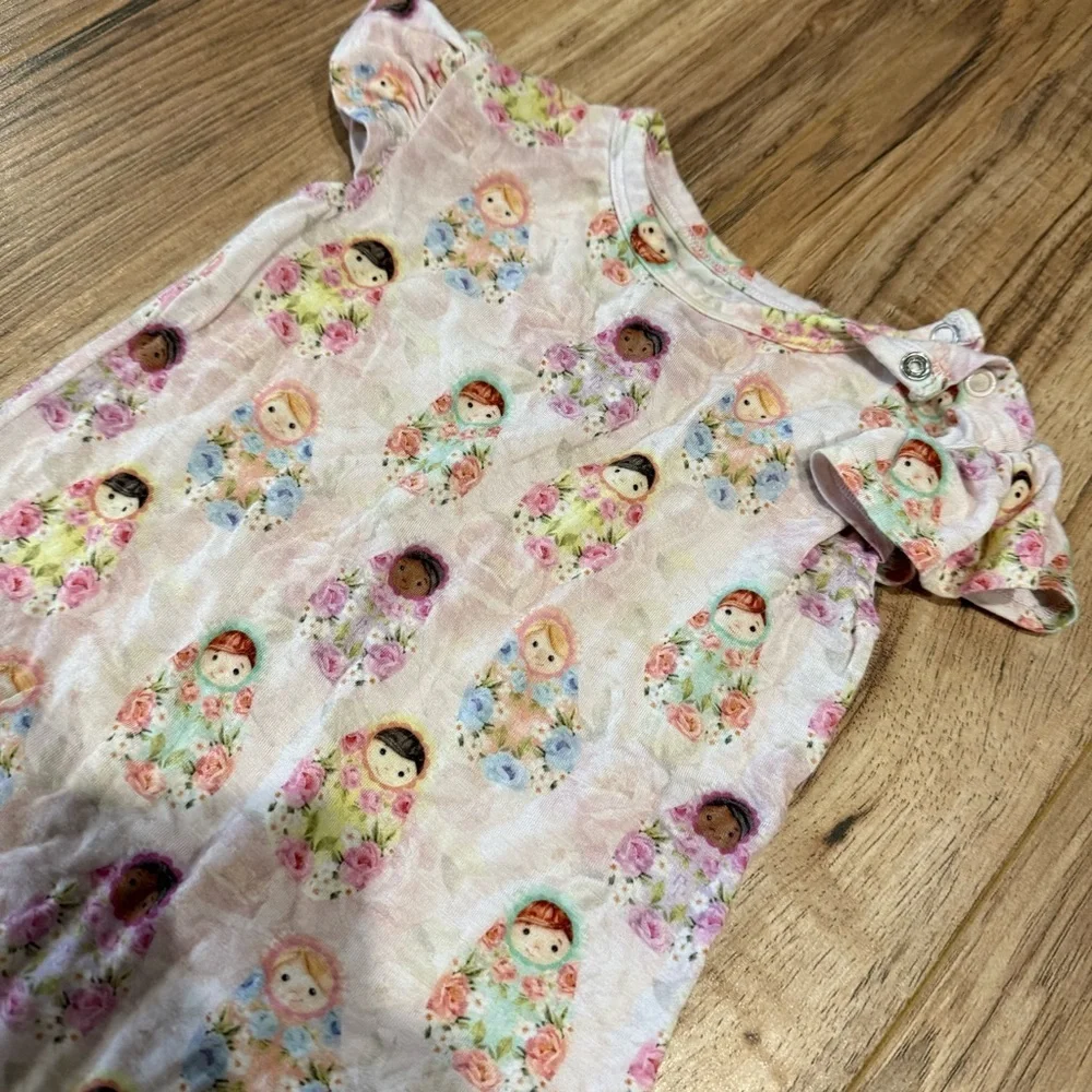 Posh Peanut Floral Ruffle Baby Romper Onesie
